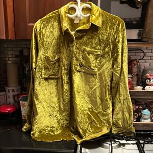 Velvet button down shirt